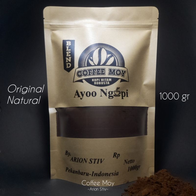 

kopi hitam Robusta ,Original Bland kemasan 1000 grm/ 1Kg