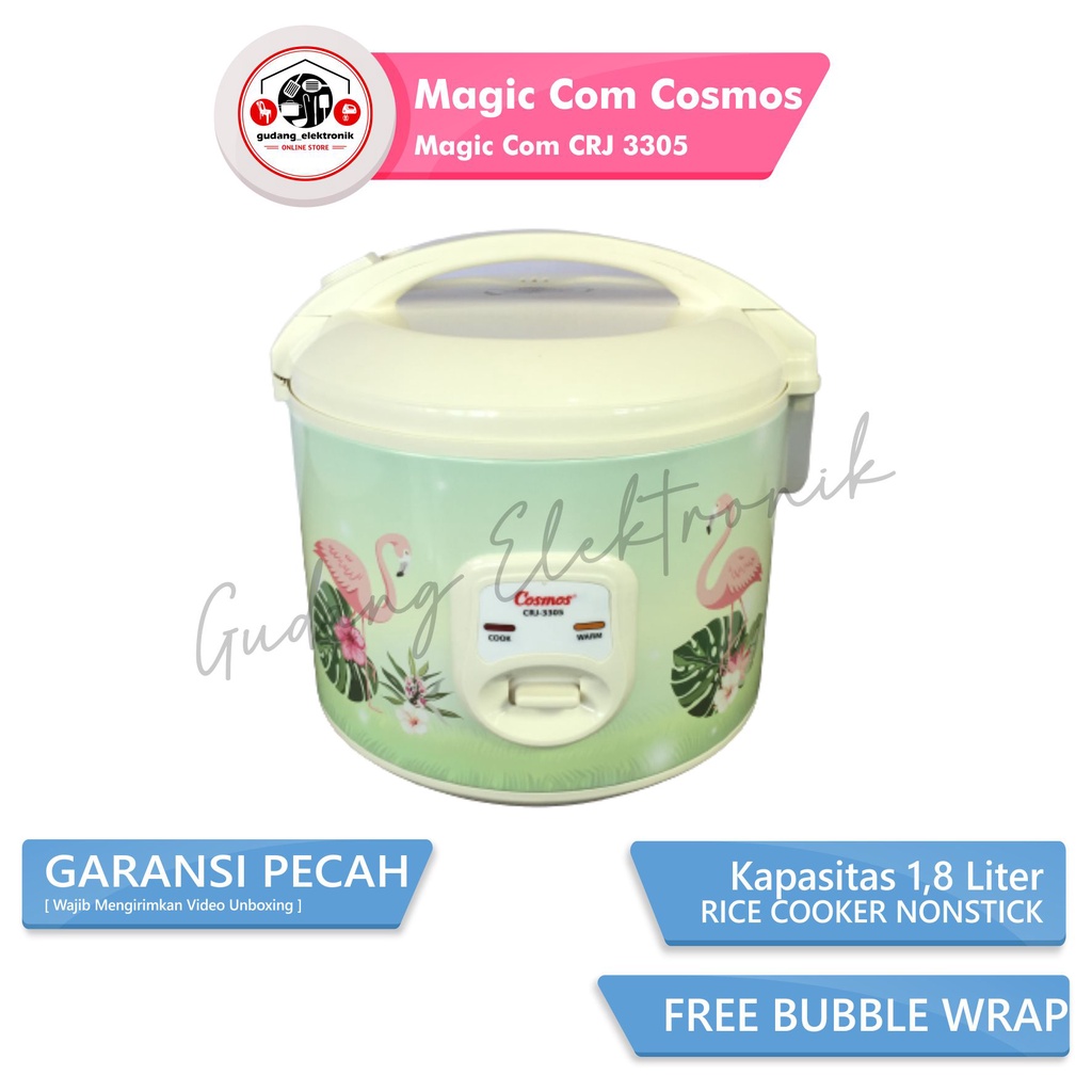 Cosmos Rice Cooker Anti Lengket Magic Com Cosmos CRJ 3305