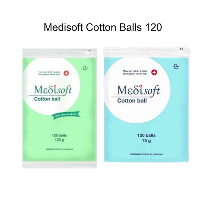ARJUNA Medisoft Cotton Ball 120 balls  COTTON BUD Selection Kosmetik Kapas Bola bayi KT3