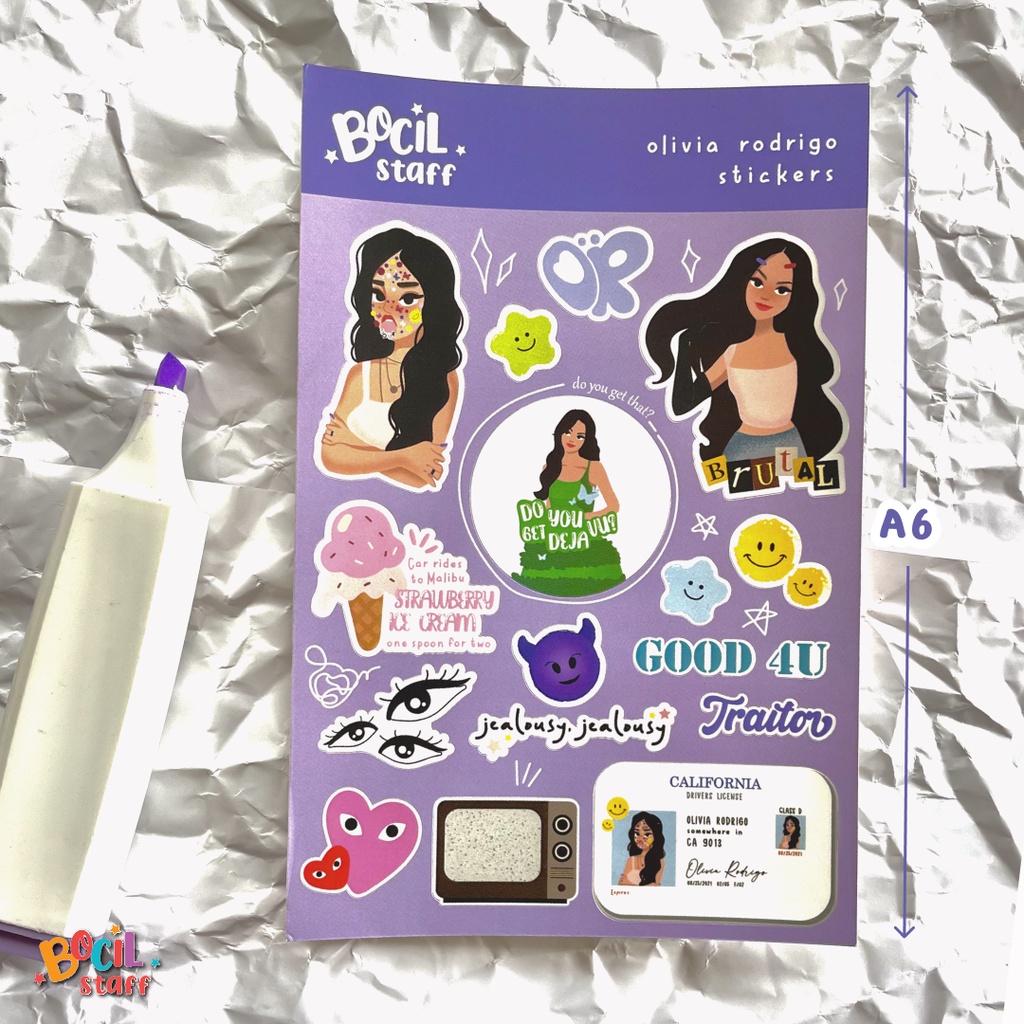 

[bocilstaff] STIKER AESTHETIC Olivia Rodrigo | Sticker Hp| Stiker Diary| Stiker Laptop | Sticker Jurnal | Kawaii | Sticker Kamera