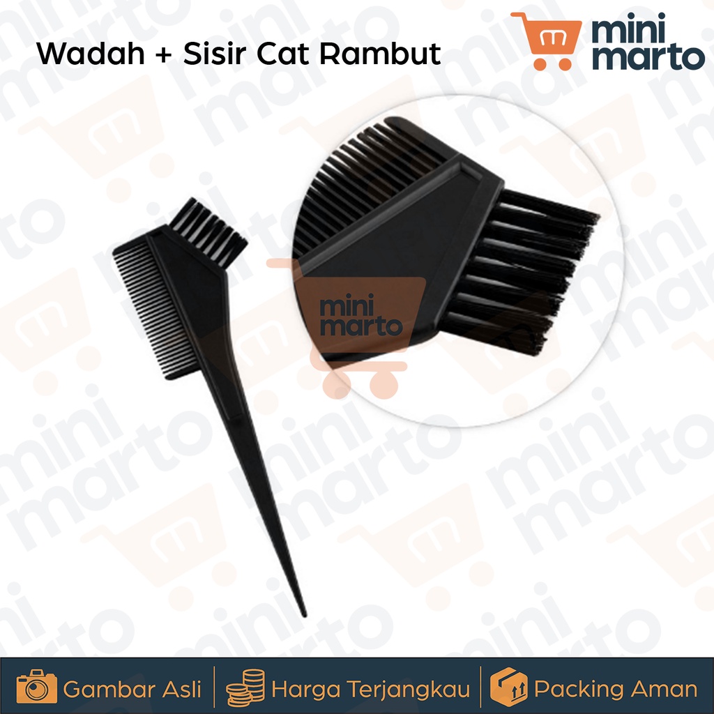 Mangkuk Cat Rambut + Sisir Semir Wadah / Tempat Mewarnai Rambut + Sisir Semir Set - Minimarto