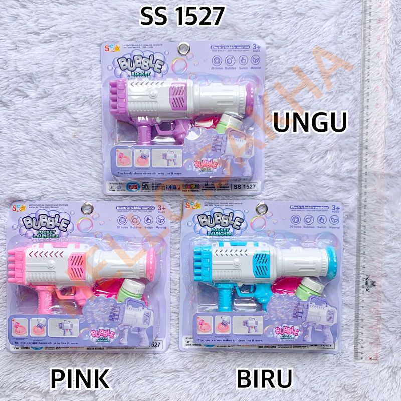 MAINAN SS 1526 BUBBLE BAZOKA GATLING BUBLE BASOKA TEMBAK TEMBAKAN PISTOL PISTOLAN GELEMBUNG BUSA 25 MATA BONUS GRATIS REFILL SABUN BOTOL