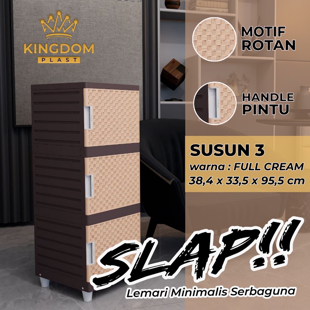 LEMARI PAKAIAN MINIMALIS KINGDOM SLAP FULL CREAM LEMARI SWING LEMARI PLASTIK LEMARI BAJU LEMARI BAGUS LEMARI MURAH