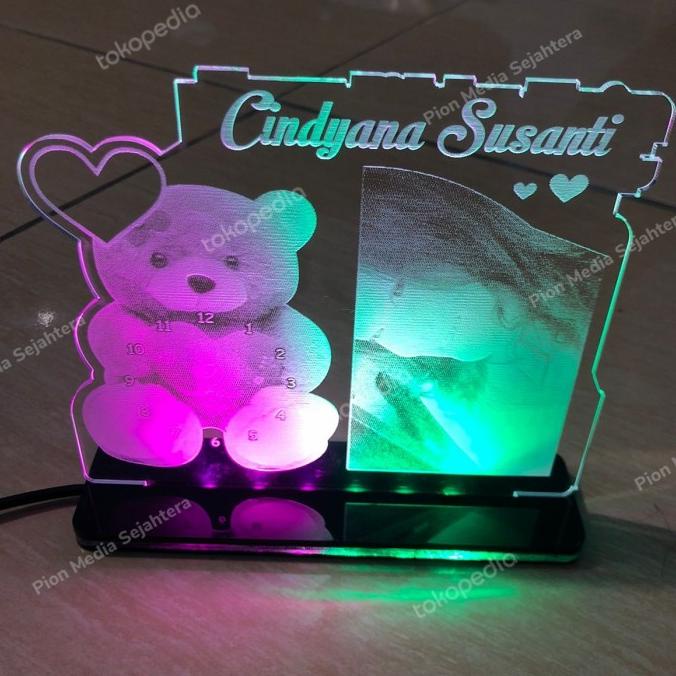 Kado Unik Lampu Tidur Tanpa Jam || Custom Ukuran 14x19cm||