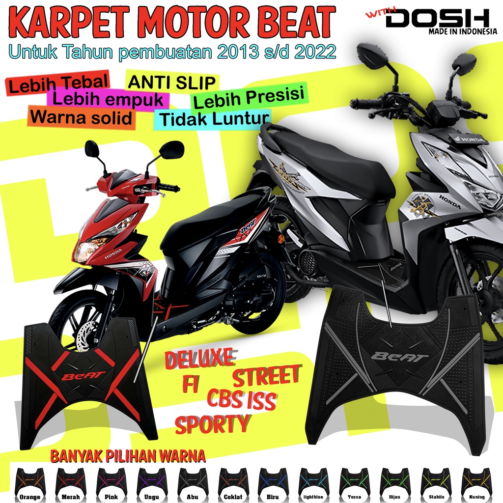 Keset Motor Beat Esp Deluxe Fi Street Cbs Iss 2014 sd 2023 Pijakan Alas Kaki Bahan Tebal