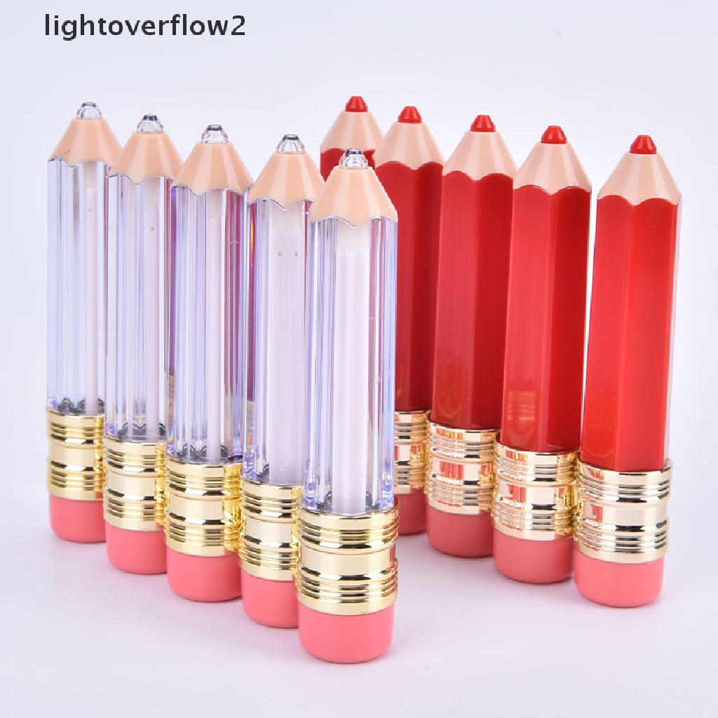 (lightoverflow2) 5pcs / Set Botol Kontainer Lip Gloss Kosong 5ml Bentuk Pensil Untuk Makeup / Kosmetik Wanita (ID)