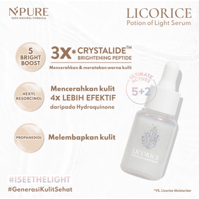 ✨ AKU MURAH ✨ NPURE LICORICE Potion Of Light Serun 20ml / Serum Wajah