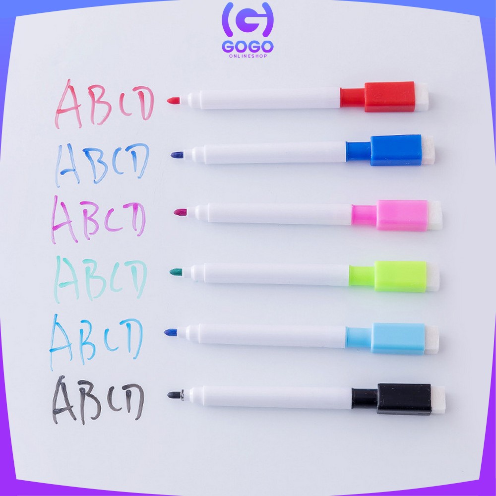 GOGO-A27 Spidol Mini Magnet Papan Tulis White Board  Dengan Penghapus / Sepidol Warna Warni Wipe And Clean Kecil