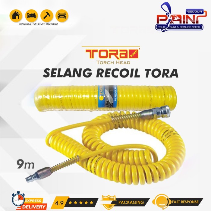 TORA Selang Recoil Hose 9m - Selang Angin PU Spiral Hose 9 Meter