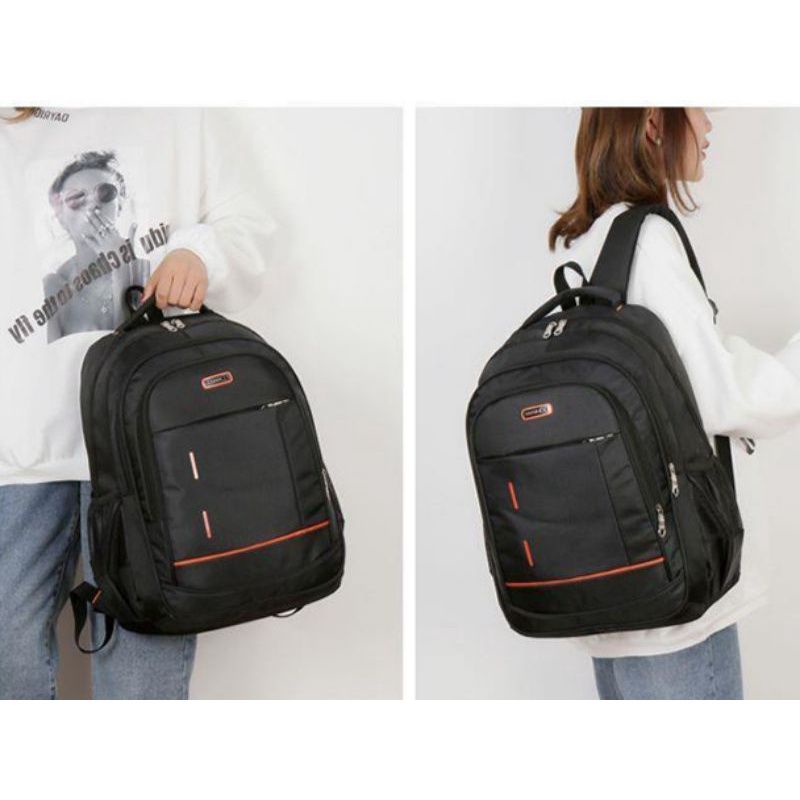 Ransel Pria Tas Unisex Backpack Tas Punggung Sekolah kuliah Kerja Kapasitas Besar COD