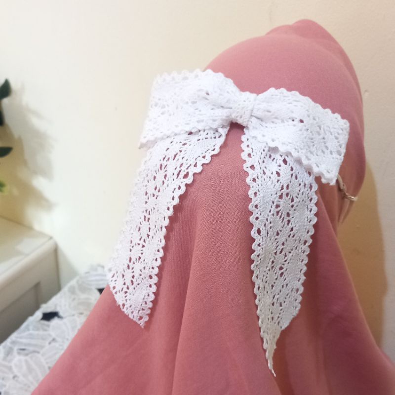STRAP MASKER HIJAB PITA LACE COQUETTE - KONEKTOR MASKER PITA - KONEKTOR MASKER PITA KOREA - STRAP MASKER 2IN1 HIJAB - TALI MASKER