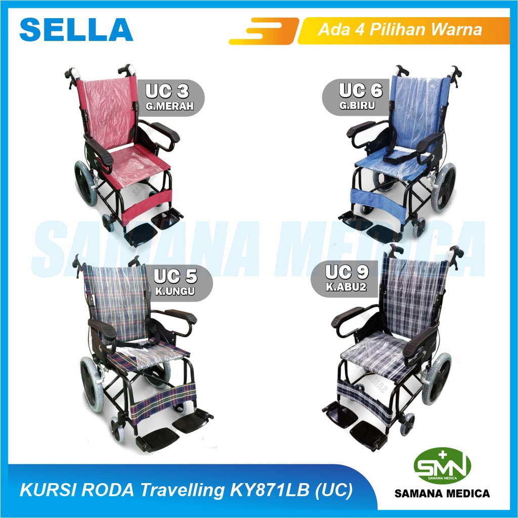 Kursi Roda Travelling UMROH SELLA KY 871 LB Velg Racing Aluminium KY871LB (UC) Murah Promo