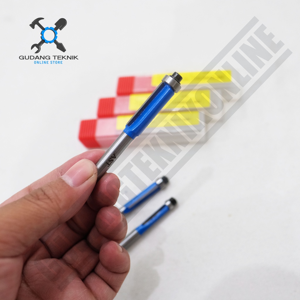 Mata Profil Kayu LAMINATED FLUSH BIT 1/4&quot; x 6mm 8mm 10mm AST / Mata Trimmer Router 1/4 Inch x 6 8 10mm AST Laminated Flush BIT AST