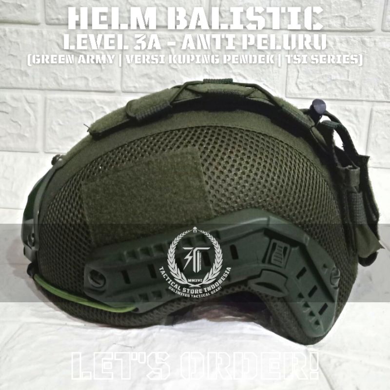 PROMO DISCOUNT Helm Balistic Level 3A - Helm Tactical Anti Peluru - Helm TNI / Polisi - Hijau Army