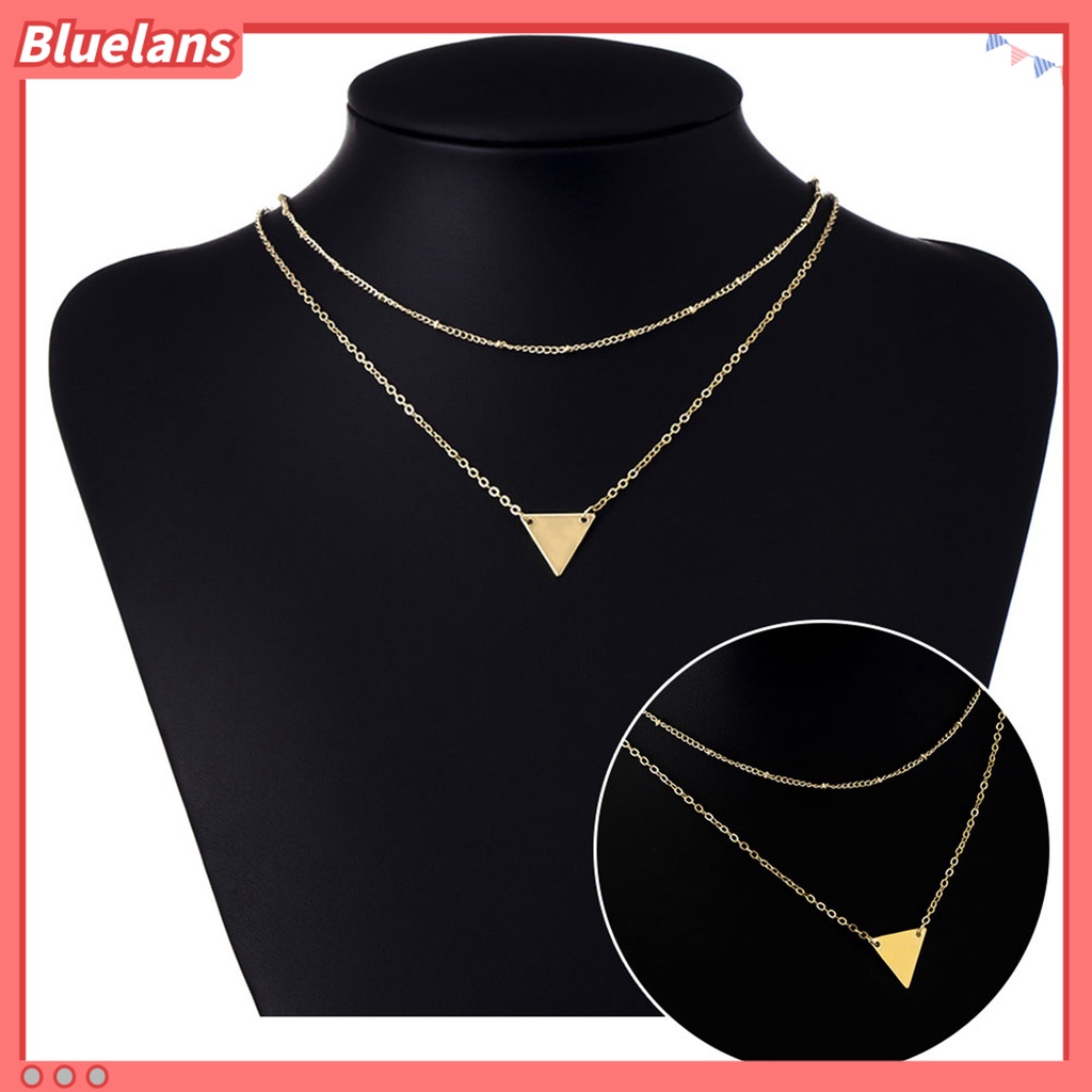 Bluelans Women Multilayer Triangle Shape Pendant Chain Necklace Jewelry Gift