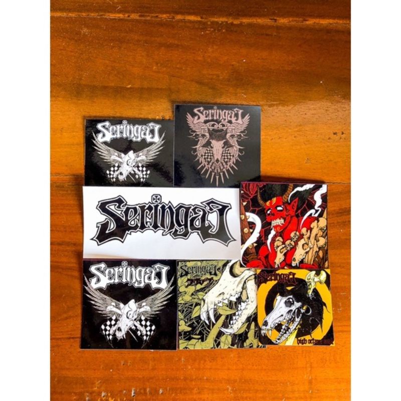sticker pack graftac seringai band metal indonesia isi 7 pcs vnyl anti air stiker gitar laptop hp he