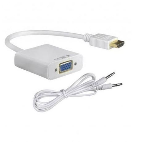 New Arrival--[COD] KABEL ADAPTER CONVERTER KONEKTOR HDMI TO VGA WITH AUDIO + KABEL VGA DIGITAL MALE 