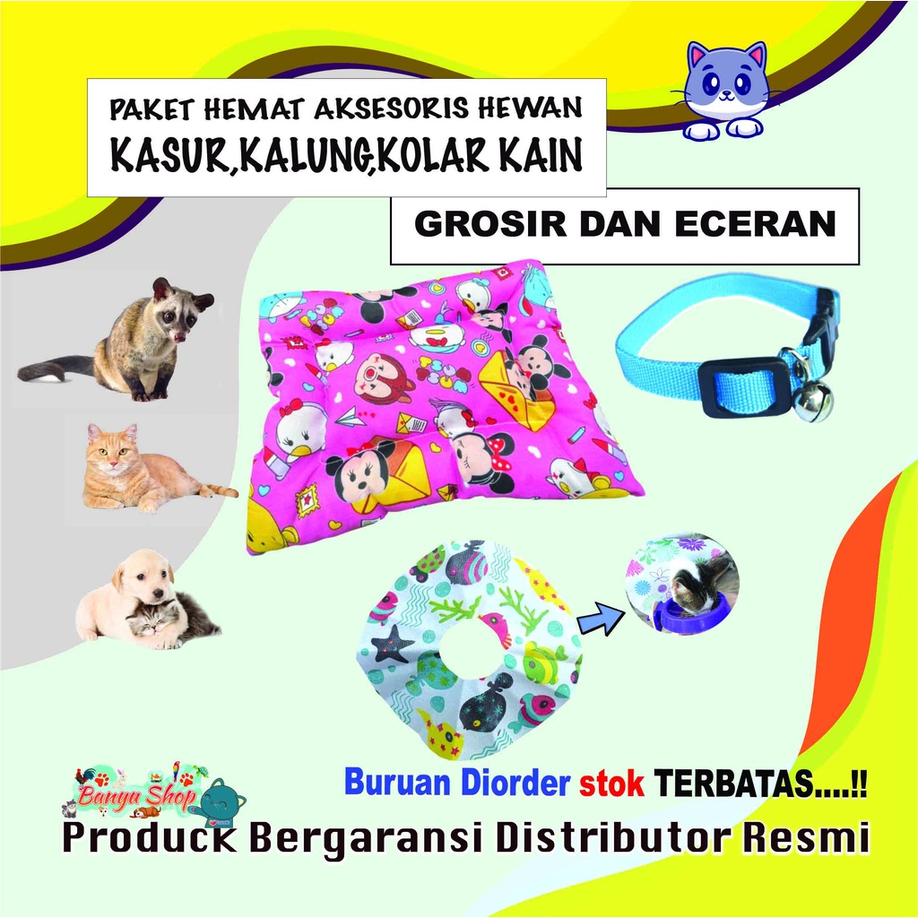 PAKET MURAH-PAKET HEMAT ACCESORIS HEWAN,KASUR , KALUNG, KOLAR,UNTUK HEWAN KUCING,ANJING,MUSANG DLL.