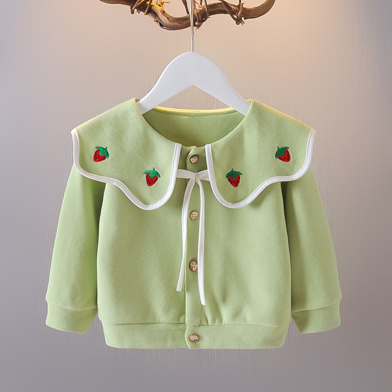 SW11-Jaket Sweater/Cardigan Anak Bayi Perempuan Rajutan Strawbery