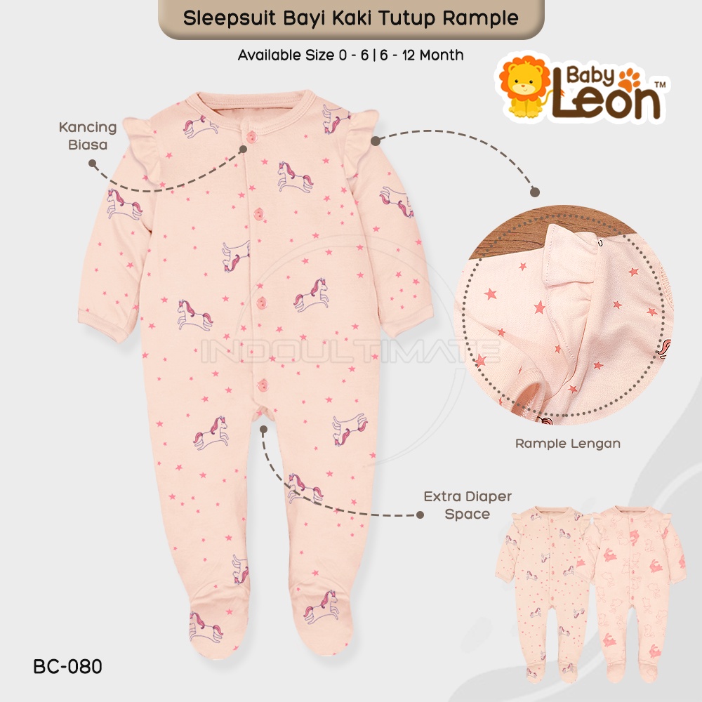 Jumpsuit Bayi Kaki Tertutup Lengan Panjang Jumper Bayi Perempuan Newborn BC-080 Baju Bayi Laki-Laki Baby Sleepsuit Baju Tidur Bayi Jumpsuit Panjang Kaki Tutup Pakaian Bayi