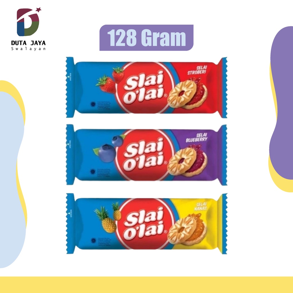 Slai Olai Roma Biskuit Rasa Strawberry, Blueberry, Pineapple 128 Gram