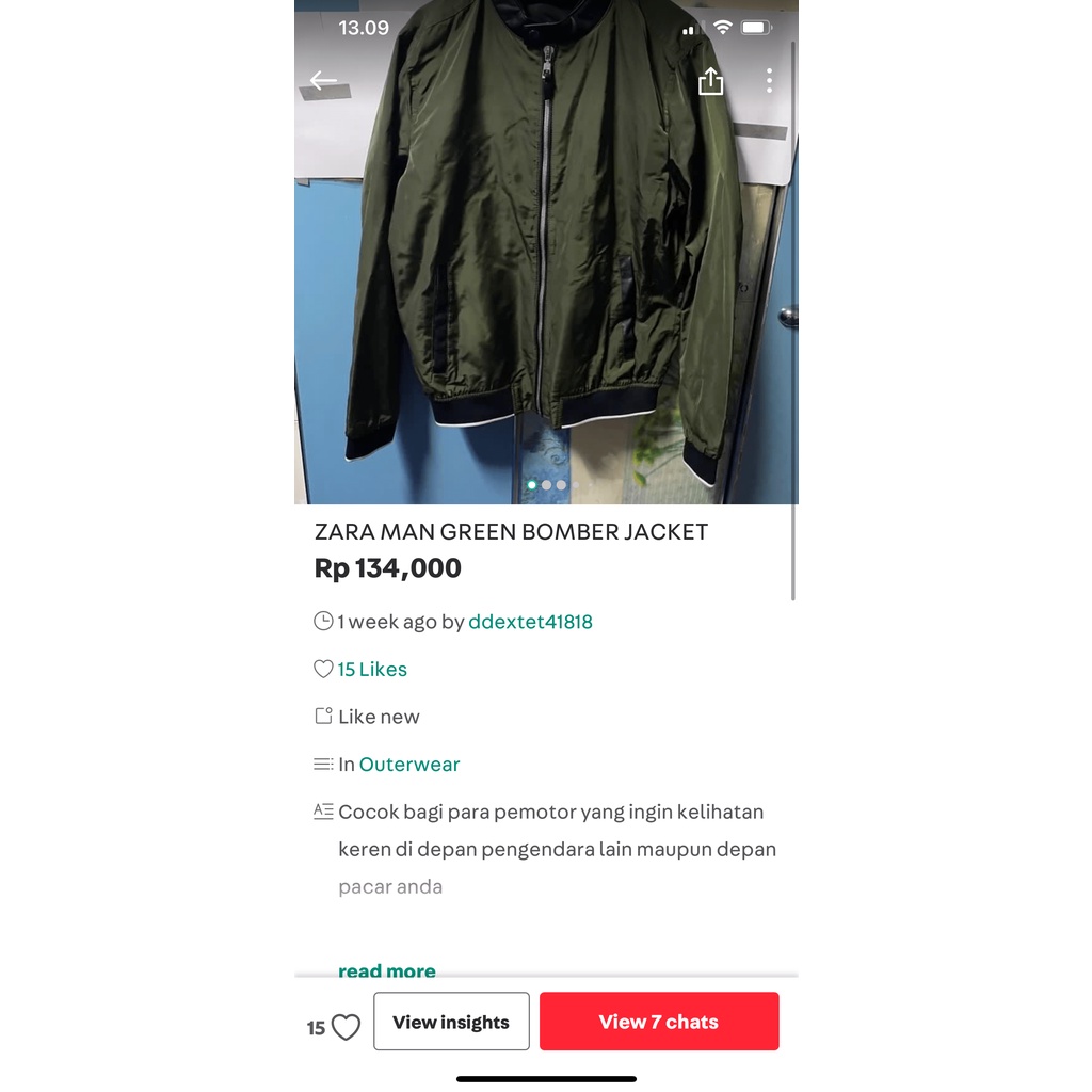 Jaket bomber zara green