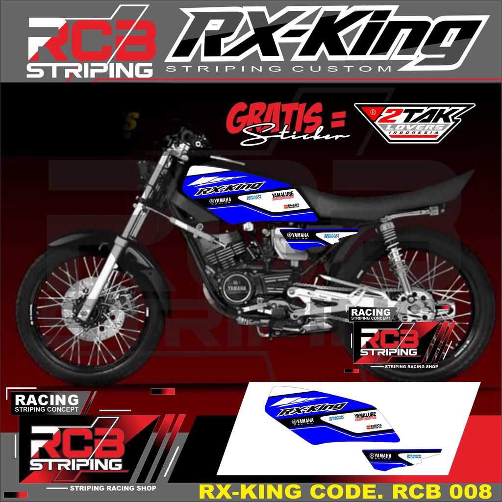 (COD) STIKER MOTOR RX KING - STRIPING VARIASI LIST MOTOR YAMAHA RX KING -TERLARIS RCB 008