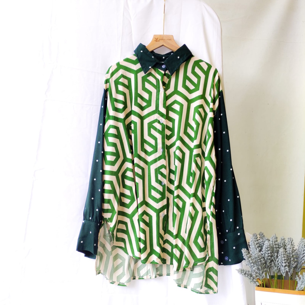 Blouse Kemeja Rayon Viscose Jumbo Ld 130