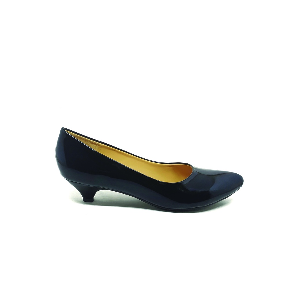 Workswell Sepatu Kerja Wanita Low Heels 3cm  6808 Black Glosy.