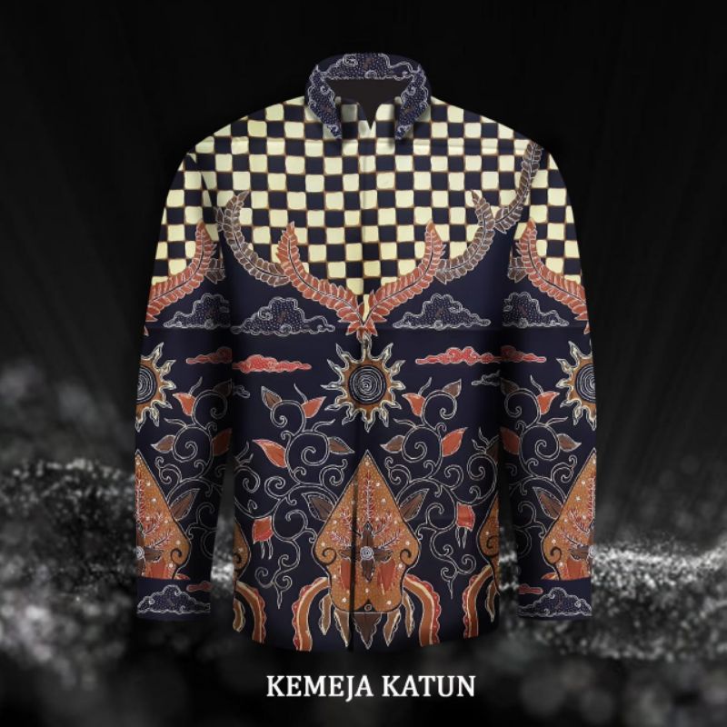 kain batik tulis pola kemeja (wayang gunungan)