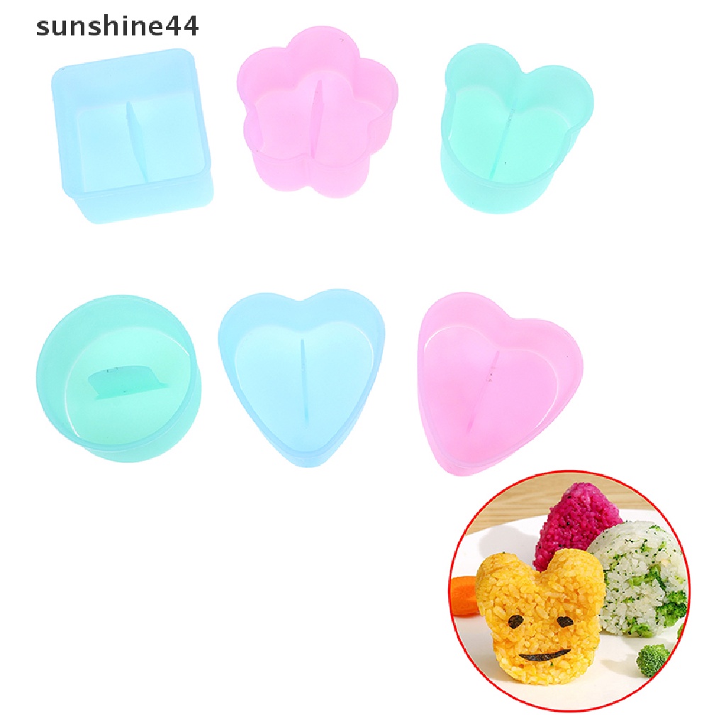 Sunshine 5pcs / Set Cetakan Nasi / Sushi / Bento Bentuk Kartun
