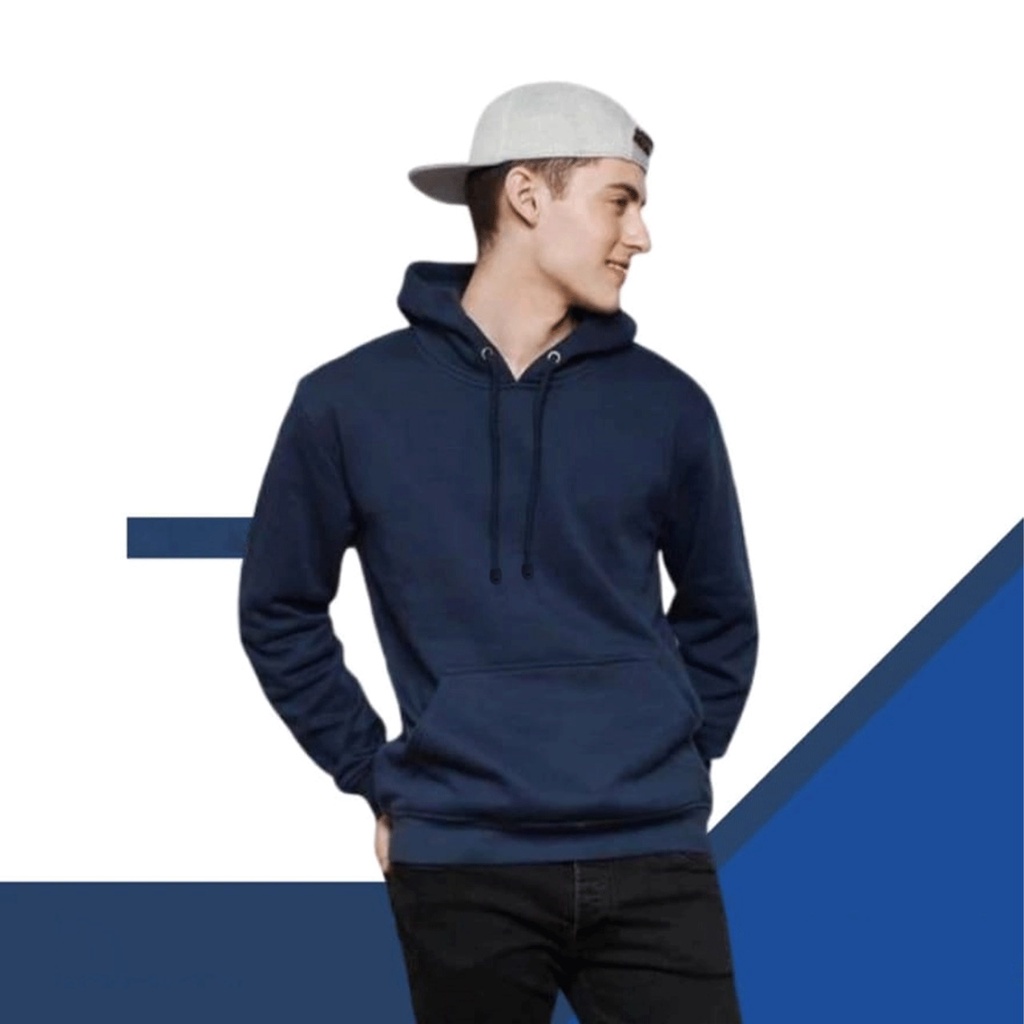 Parisdivarious Sweater Hoodie Jemper Polos Free Topi Bahan Fleece Size S - XXL (Pria &amp; Wanita)