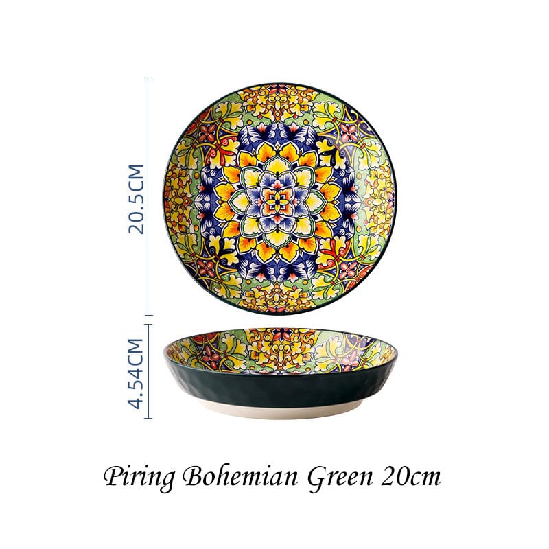 Piring Model Bohemian Motif Premium Diameter 20cm