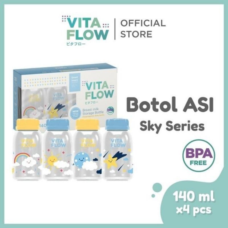 Vitaflow Botol Penyimpanan ASI ukuran 140ml &amp; 60ml