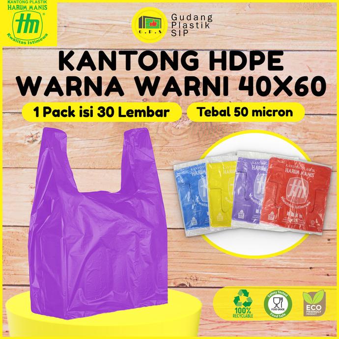 

Kantong Plastik Kresek Warna-Warni Tebal UK 40X60 HDPE