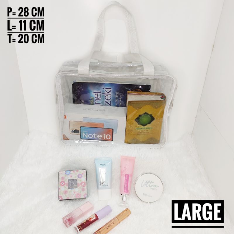 Tas Travel - Tas Make Up Transparan - pouch Make Up Anti Air - Dompet Kosmetik Serbaguna