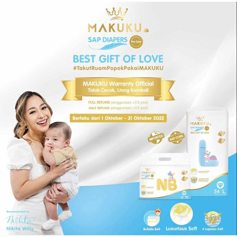 [ECER 1 BAL] Makuku Air Diapers NEW DRY CARE / SLIM CARE / COMFORT FIT Popok Bayi