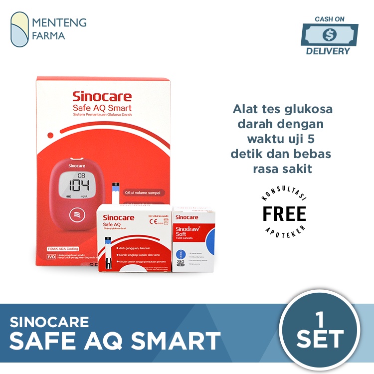 Sinocare Safe AQ Smart Alat Cek Gula Darah