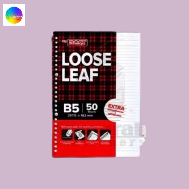 

Loose Leaf B5 50 Big Boss Besar Bergaris / Kertas isi Binder File Ukuran B5 isi 50 Lembar Garis(ORIGINAL PRODUK)
