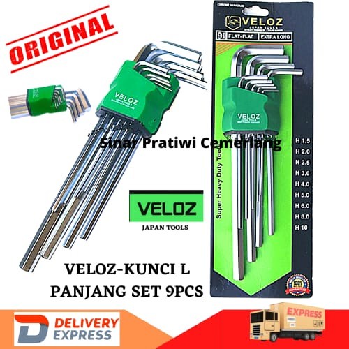 Veloz- Kunci L Panjang Veloz - 1 Set 9 Pcs Original