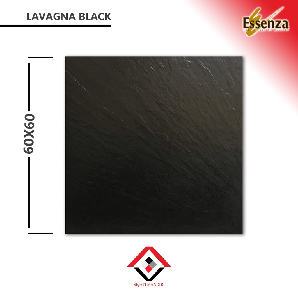 Granit 60x60 - Motif dinding Kamar Mandi - Lavagna Black Essenza