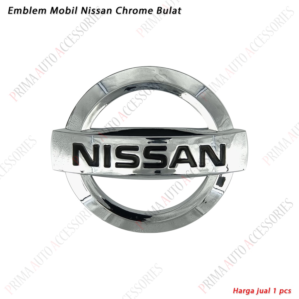 Logo Emblem Mobil NISSAN Chrome Bulat 10 cm