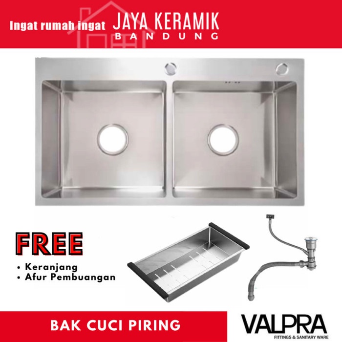Bak Cuci Piring//Bak Sink Minimalis//2 Lubang//Valpra Vhe-8245