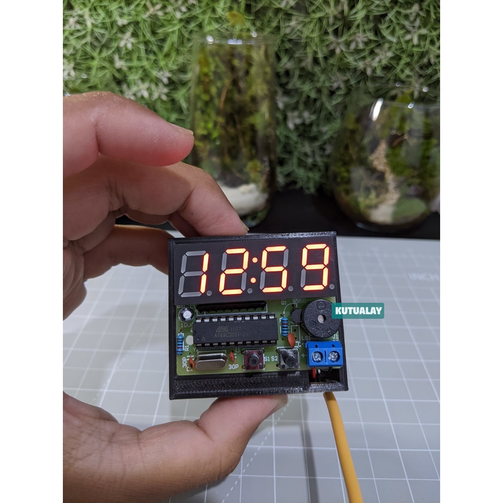 Jam Digital 4 Segmen LED C51 4bit Electronic DIY Clock Mini 5v 3D Print Case