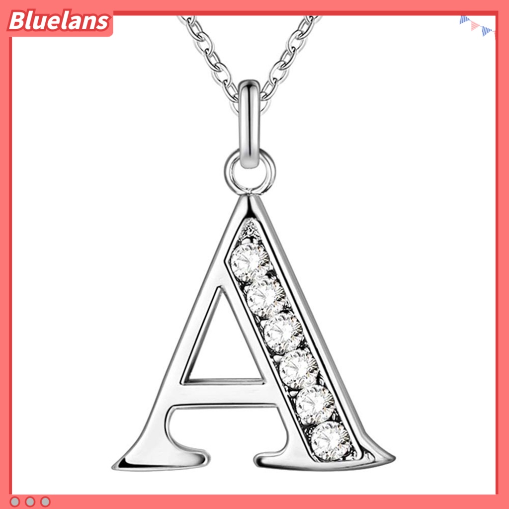 Bluelans Necklace Popular Silver Plating Copper English Letters Rhinestone Pendant Chain