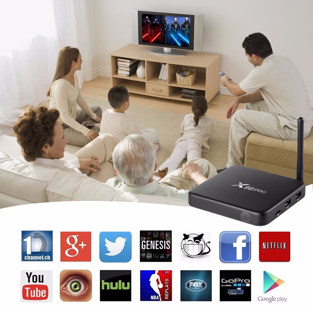 AKN88 - X98 PRO Android 6.0 Smart TV Box 4K Ultra HD - RAM 2GB ROM 16GB