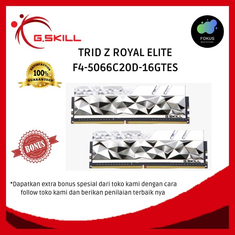 Gskill TridentZ Royal Elite Silver DDR4 16GB 2X8GB F4-5066C20D-16GTES