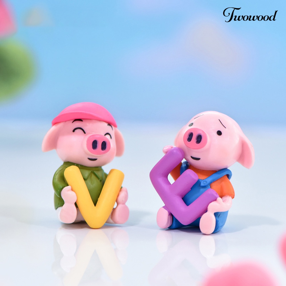 4 Pcs Patung Babi Mini Untuk Dekorasi Taman
