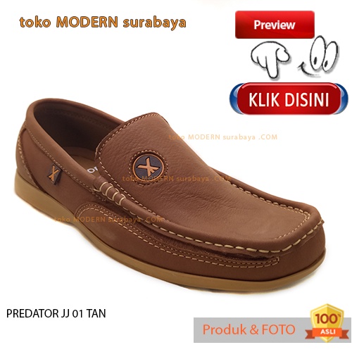 Sepatu pria sekolah kerja casual slip on kulit loafers PREDATOR JJ 01