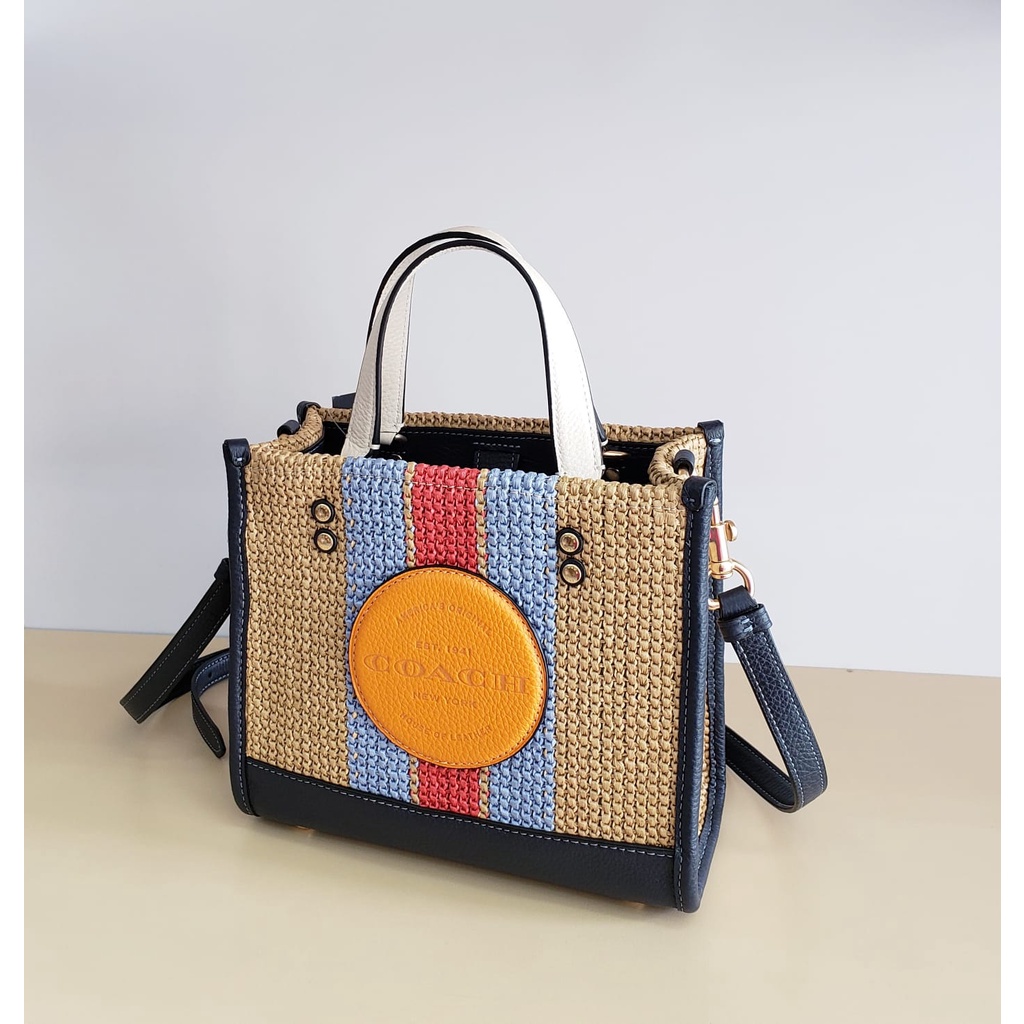 Tas Coach CA291 Dempsey with Patch Gold/Natural Multi/Straw New Original
